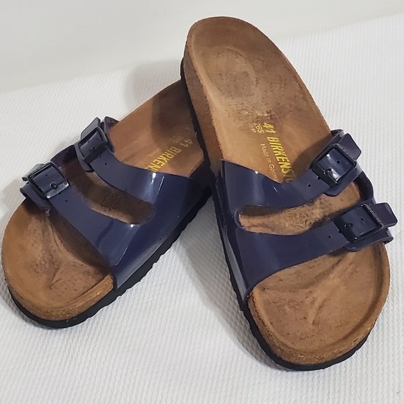 Birkenstock Ibiza Double Slender Strap Sandal Purple Blue Size 10 - Picture 1 of 10